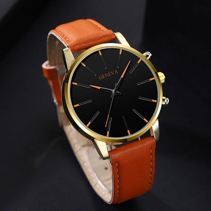 2PCS Men's Watches, Mens Quartz Business Watch Analog PU Leather Watch - Perfect Gift for Any Occasion, Men Gift
