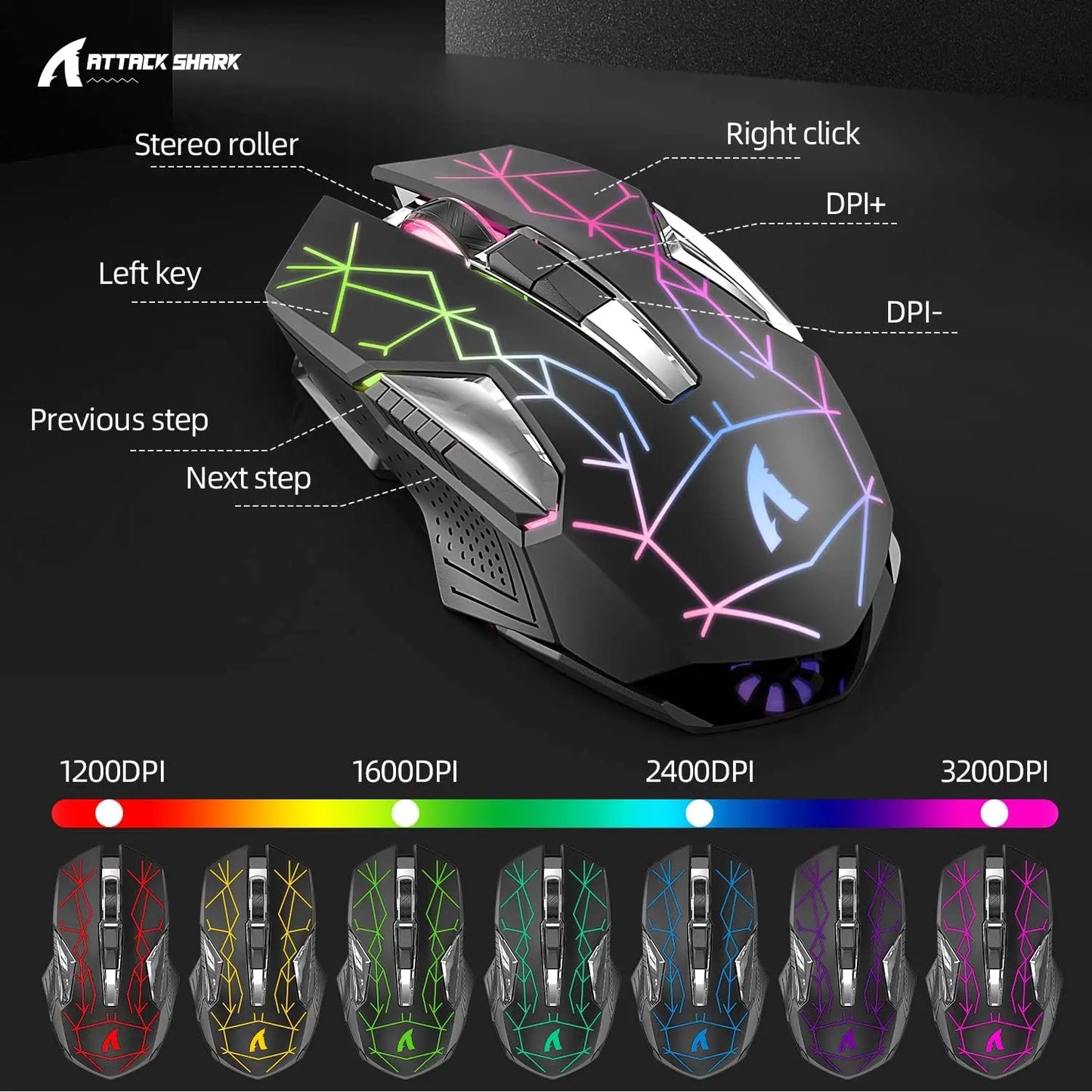 T3 Wireless Gaming Keyboard & Mouse Combo,Full Size RGB Chroma Backlit,Rechargeable 4200mAh USB/Type-C Dual Receiver Silent Mice