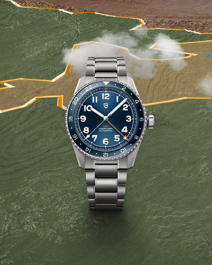 (Local delivery)PAGANI DESIGN New DG5833 GMT Men's Automatic Mechanical Watch Stainless Steel Sapphire 20Bar C3 reloj hombre