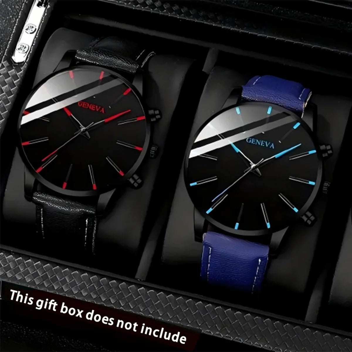 2PCS Men's Watches, Mens Quartz Business Watch Analog PU Leather Watch - Perfect Gift for Any Occasion, Men Gift