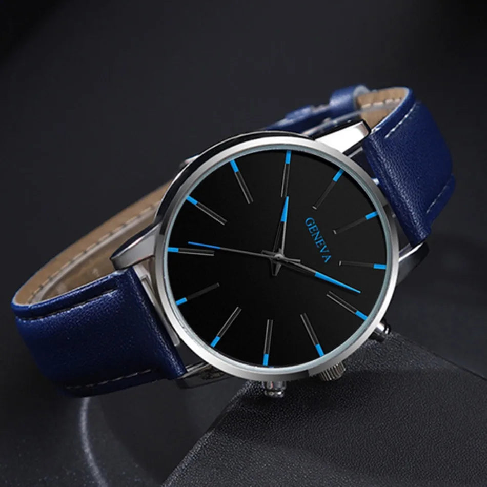 2PCS Men's Watches, Mens Quartz Business Watch Analog PU Leather Watch - Perfect Gift for Any Occasion, Men Gift