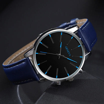 2PCS Men's Watches, Mens Quartz Business Watch Analog PU Leather Watch - Perfect Gift for Any Occasion, Men Gift