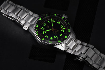 (Local delivery)PAGANI DESIGN New DG5833 GMT Men's Automatic Mechanical Watch Stainless Steel Sapphire 20Bar C3 reloj hombre