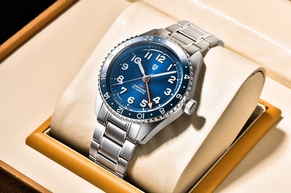 (Local delivery)PAGANI DESIGN New DG5833 GMT Men's Automatic Mechanical Watch Stainless Steel Sapphire 20Bar C3 reloj hombre