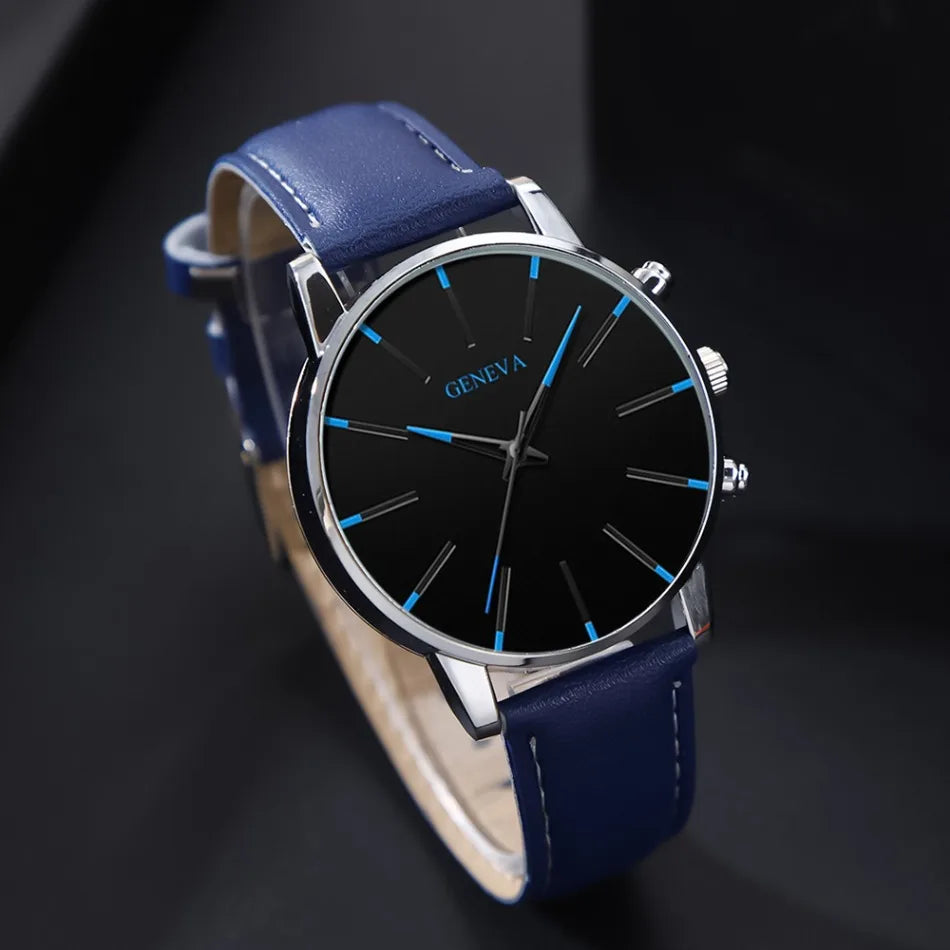 2PCS Men's Watches, Mens Quartz Business Watch Analog PU Leather Watch - Perfect Gift for Any Occasion, Men Gift