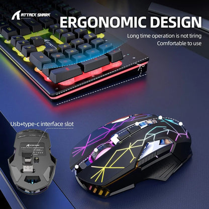 T3 Wireless Gaming Keyboard & Mouse Combo,Full Size RGB Chroma Backlit,Rechargeable 4200mAh USB/Type-C Dual Receiver Silent Mice