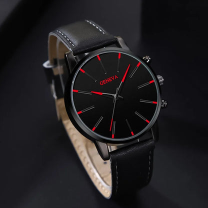 2PCS Men's Watches, Mens Quartz Business Watch Analog PU Leather Watch - Perfect Gift for Any Occasion, Men Gift