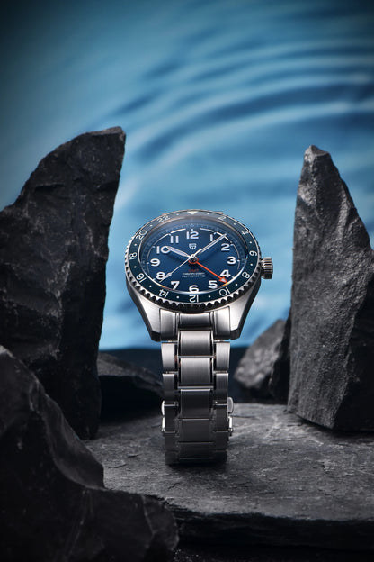 (Local delivery)PAGANI DESIGN New DG5833 GMT Men's Automatic Mechanical Watch Stainless Steel Sapphire 20Bar C3 reloj hombre